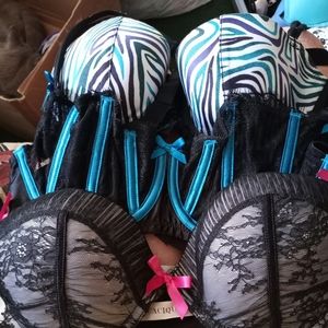 EUC CACIQUE Boost Plunge Push Up Cotton Underwire Bras Multi-Colored Print 36C